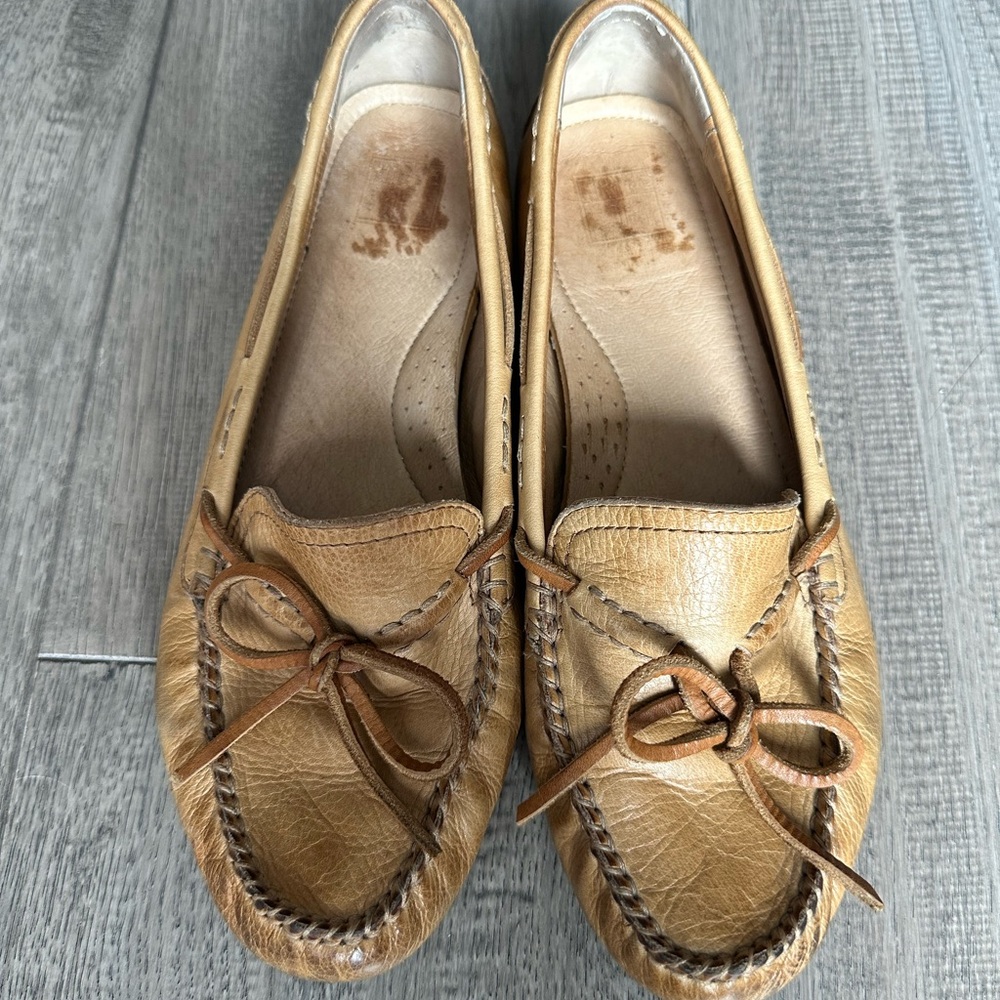 Frye Janet Tie Women's Tan Leather Loafers US 8